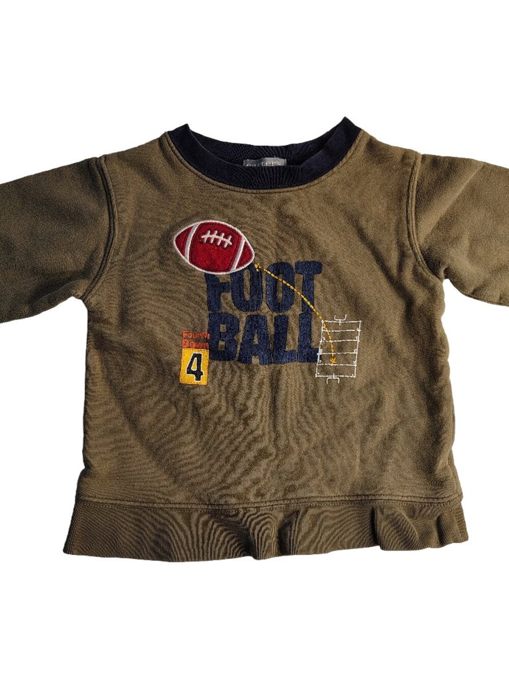 Boy's Olive Green Size 2T Carter's Branded Football Themed Sweater